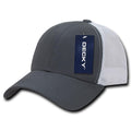 Decky Low Crown Mesh Golf 6 Panel Pre Curved Bill Dad Caps Hats-Charcoal/White-