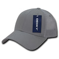 Decky Low Crown Mesh Golf 6 Panel Pre Curved Bill Dad Caps Hats-Grey/Grey-
