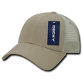 Decky Low Crown Mesh Golf 6 Panel Pre Curved Bill Dad Caps Hats-Khaki/Khaki-