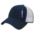 Decky Low Crown Mesh Golf 6 Panel Pre Curved Bill Dad Caps Hats-Navy/White-