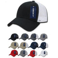 Decky Low Crown Mesh Golf 6 Panel Pre Curved Bill Dad Caps Hats-Royal/Royal-