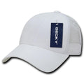 Decky Low Crown Mesh Golf 6 Panel Pre Curved Bill Dad Caps Hats-White/White-