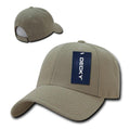 Decky Low Crown Plain Two Tone Curved Bill 6 Panel Dad Hats Caps-KHAKI-