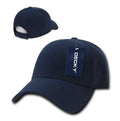 Decky Low Crown Plain Two Tone Curved Bill 6 Panel Dad Hats Caps-NAVY-