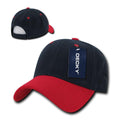 Decky Low Crown Plain Two Tone Curved Bill 6 Panel Dad Hats Caps-NAVY/RED-