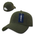 Decky Low Crown Plain Two Tone Curved Bill 6 Panel Dad Hats Caps-OLIVE-