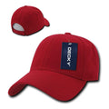 Decky Low Crown Plain Two Tone Curved Bill 6 Panel Dad Hats Caps-RED-