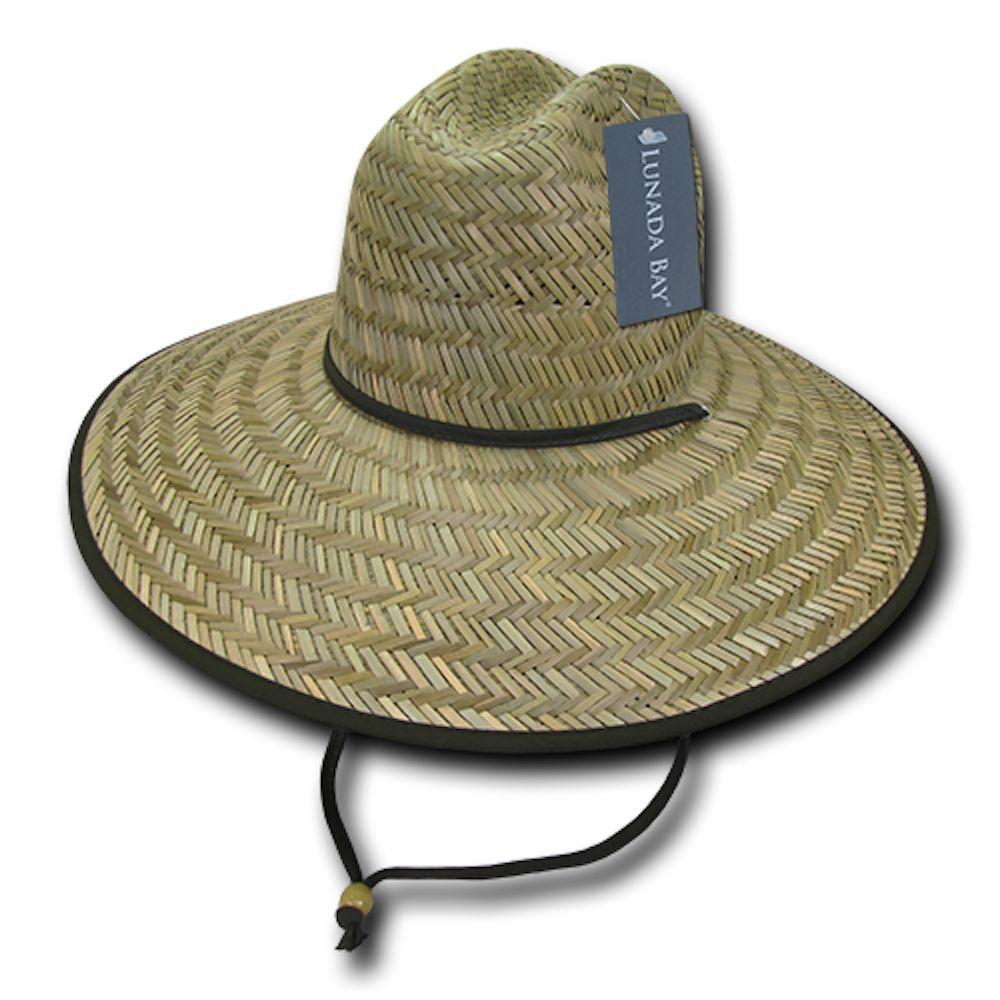 Decky Mat Paper Straw Lifeguard Cowboy Hats Caps Mens Womens Beach-