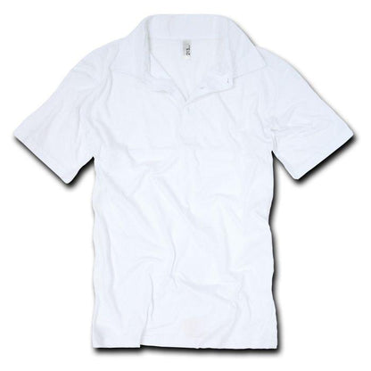 Decky Men'S 30S Jersey Polo Plain Golf Cotton Slim Fit Shirts-Small-WHITE-