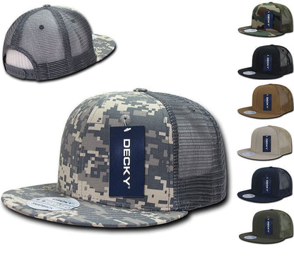 Decky Military Army Camo Acu Ripstop Flat Bill Trucker Cotton Hats Caps-ACU-