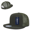 Decky Military Army Camo Acu Ripstop Flat Bill Trucker Cotton Hats Caps-Olive Drab-