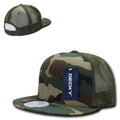 Decky Military Army Camo Acu Ripstop Flat Bill Trucker Cotton Hats Caps-Woodland-