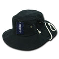 Decky Original Aussie Drawstring Boonie Bucket Fishing Outback Caps Hats-Black-Small/Medium-