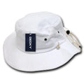 Decky Original Aussie Drawstring Boonie Bucket Fishing Outback Caps Hats-White-Small/Medium-