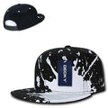 Decky Paint Splat Snapback Baseball 6 Panel 100% Cotton Structured Caps Hats-Black-