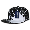Decky Paint Splat Snapback Baseball 6 Panel 100% Cotton Structured Caps Hats-Black- 7 image