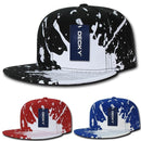 Decky Paint Splat Snapback Baseball 6 Panel 100% Cotton Structured Caps Hats-Black- 2 image