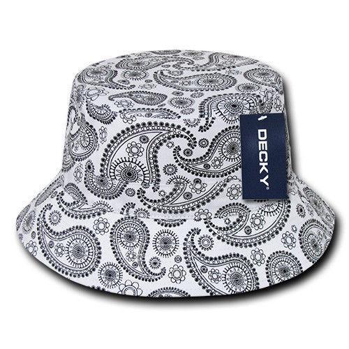 Decky Paisley Bandana Design Fitted Bucket Hats Caps Cotton Unisex
