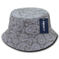 Decky Paisley Bandana Design Fitted Bucket Hats Caps Cotton Unisex-Gray-S/M-