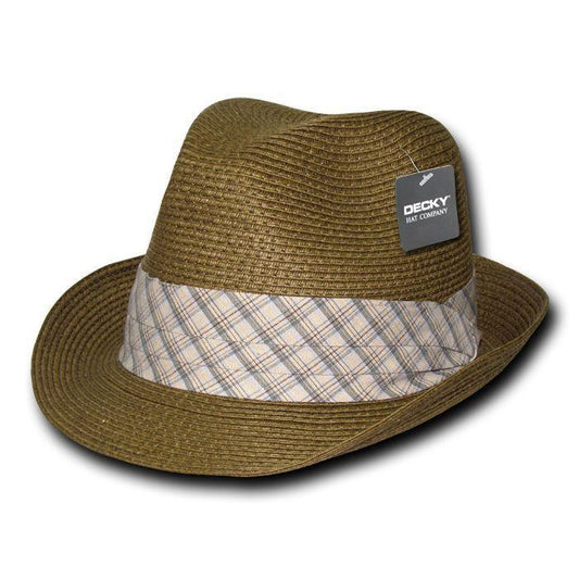 Decky Paper Braid Woven Fedoras Trilby Panama Fashion Hats Caps-Large/XL-