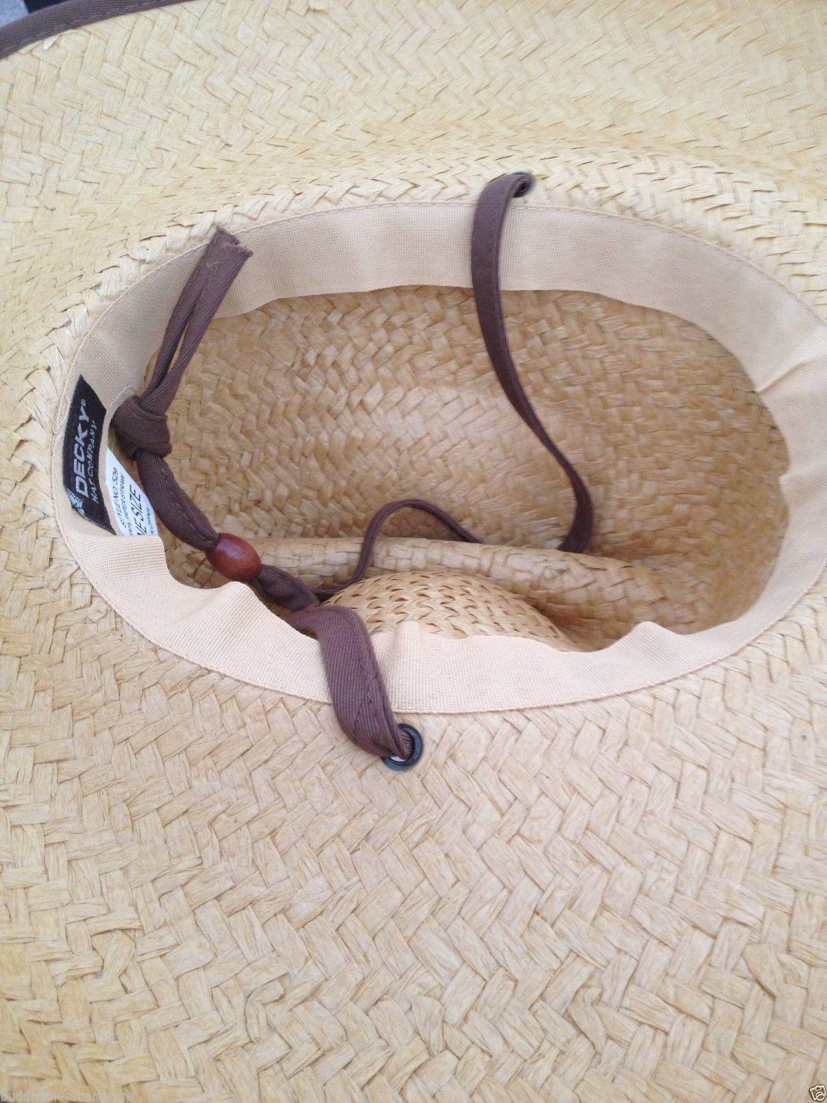 Decky Paper Straw Lifeguard Hats Cowboy Sombrero Soft Flap Mens Womens Beach-