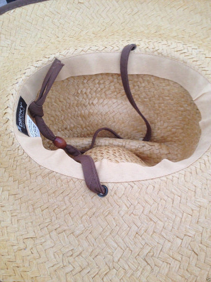 Decky Paper Straw Lifeguard Hats Cowboy Sombrero Soft Flap Mens Womens Beach-