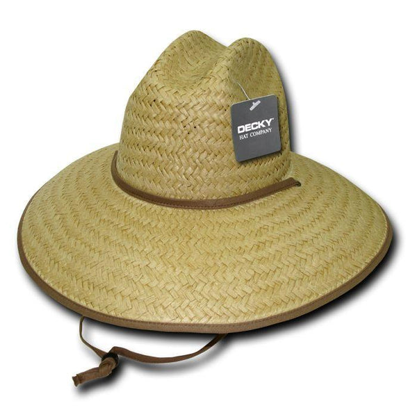 Decky Paper Straw Lifeguard Hats Cowboy Sombrero Soft Flap Mens Womens Beach