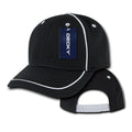 Decky Performance Mesh Piped 6 Panel Snapback Jersey Mesh Baseball Caps Hats-Black-