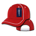 Decky Performance Mesh Piped 6 Panel Snapback Jersey Mesh Baseball Caps Hats-Red-