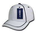 Decky Performance Mesh Piped 6 Panel Snapback Jersey Mesh Baseball Caps Hats-White-
