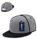 Decky Piped Crown Snapback Two Tone 6 Panel Flat Bill Hats Caps-Black-
