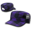 Decky Plaid Flannel Flat Top Bdu Gi Cadet Military Army Patrol Hats Caps-Purple Plaid-