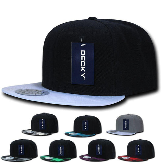 Decky Plaid Flat Bill Snapbacks 6 Panel Baseball Hats Caps Unisex-1045-Black/Black-