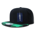 Decky Plaid Flat Bill Snapbacks 6 Panel Baseball Hats Caps Unisex-1045-Black/Green-