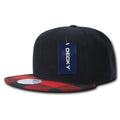 Decky Plaid Flat Bill Snapbacks 6 Panel Baseball Hats Caps Unisex-1045-Black/Red-