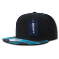 Decky Plaid Flat Bill Snapbacks 6 Panel Baseball Hats Caps Unisex-1045-Black/Teal-