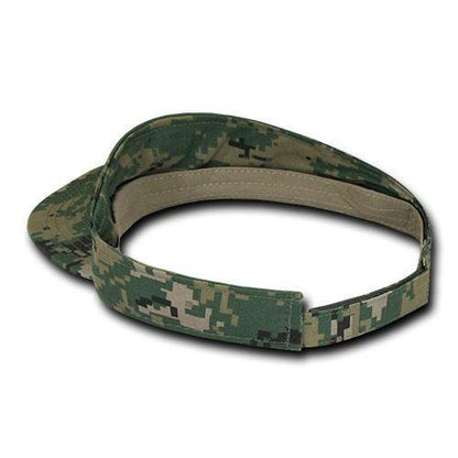 Decky Pre Curved Bill Camouflage Camo Golf Summer Sun Beach Acyrlic Visors-ACU-