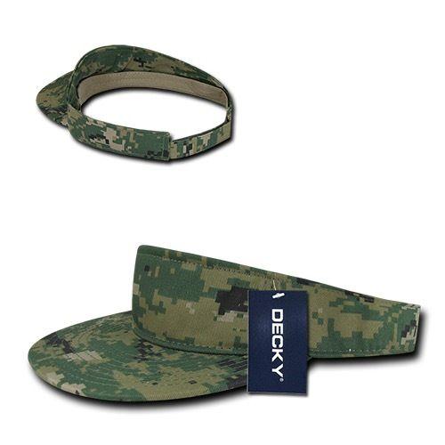 Decky Pre Curved Bill Camouflage Camo Golf Summer Sun Beach Acyrlic Visors-MCU-