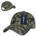 Decky Relaxed Cotton Camouflage Low Crown Pre Curved Bill Buckle Dad Caps Hats-MCU-
