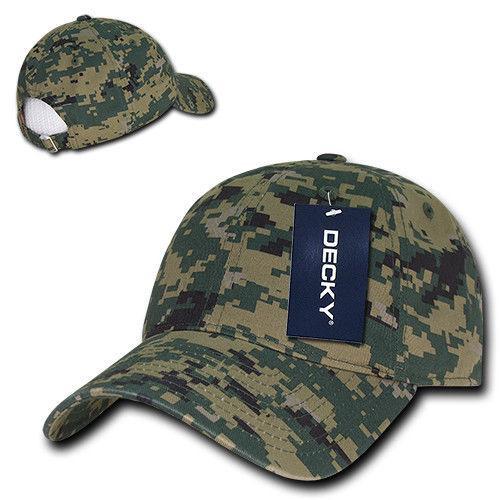 Decky Relaxed Cotton Camouflage Low Crown Pre Curved Bill Buckle Dad Caps Hats-ACU-