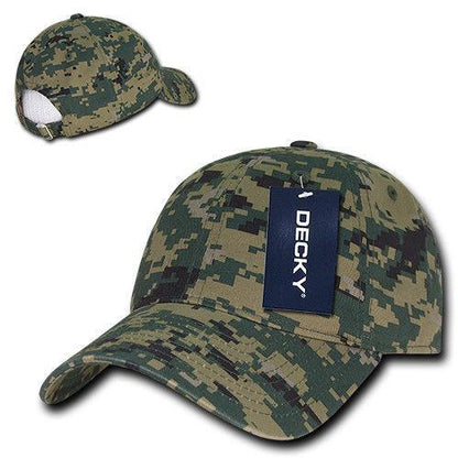 Decky Relaxed Cotton Camouflage Low Crown Pre Curved Bill Buckle Dad Caps Hats-ACU-
