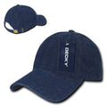 Decky Relaxed Heavy Duty Denim Low Crown Caps Hats-Dark Blue-