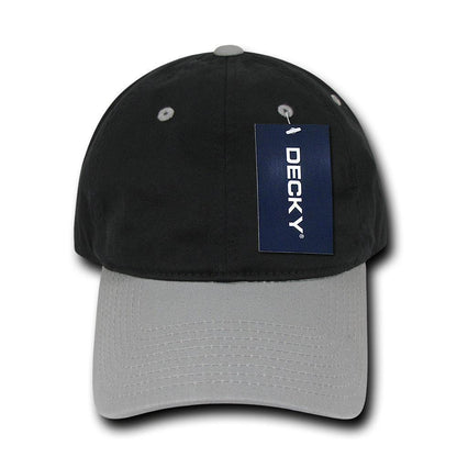 Decky Relaxed Soft Low Crown Dad Washed Cotton Polo Vintage 6 Panel Caps Hats-205-Black-