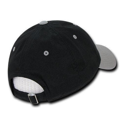 Decky Relaxed Soft Low Crown Dad Washed Cotton Polo Vintage 6 Panel Caps Hats-205-Black-