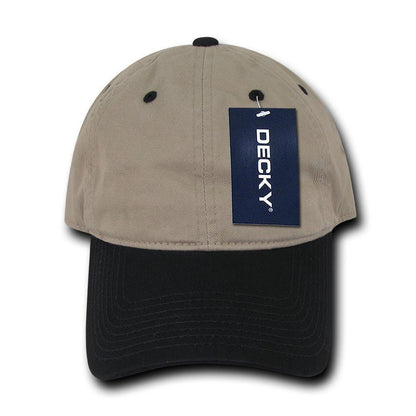 Decky Relaxed Soft Low Crown Dad Washed Cotton Polo Vintage 6 Panel Caps Hats-205-Black-
