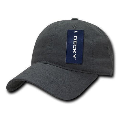 Decky Relaxed Soft Low Crown Dad Washed Cotton Polo Vintage 6 Panel Caps Hats-205-Black-