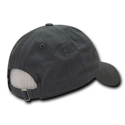 Decky Relaxed Soft Low Crown Dad Washed Cotton Polo Vintage 6 Panel Caps Hats-205-Black-