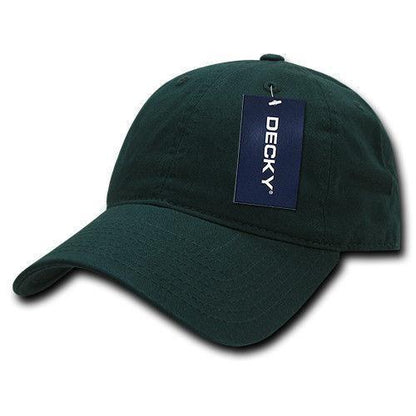 Decky Relaxed Soft Low Crown Dad Washed Cotton Polo Vintage 6 Panel Caps Hats-205-Black-