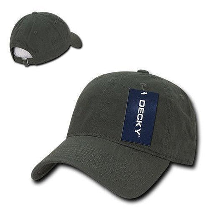 Decky Relaxed Soft Low Crown Dad Washed Cotton Polo Vintage 6 Panel Caps Hats-205-Olive-