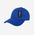 Decky Relaxed Soft Low Crown Dad Washed Cotton Polo Vintage 6 Panel Caps Hats-205-Royal-
